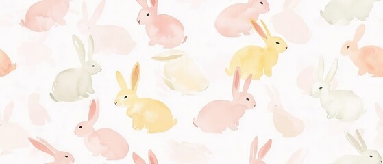 Easter morning sunrise serene landscape digital art tranquil environment soft bunny patterns