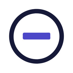 Dark blue circular minus icon
