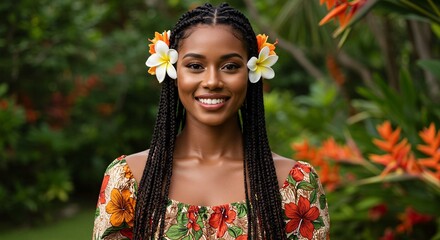 photorealistic portrait of a woman from Seychelles 