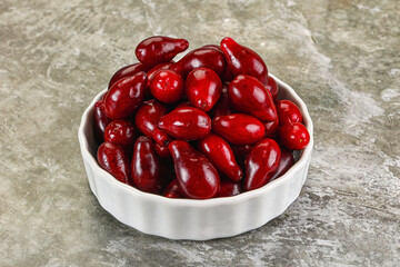 Ripe sweet juicy digberry cornel