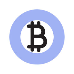 Obraz premium Bitcoin symbol inside blue circular border