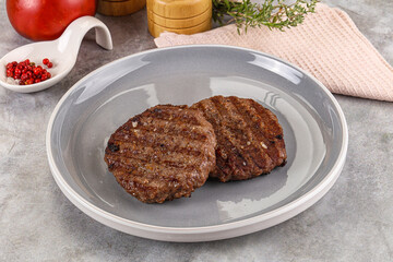 Grilled beef burger cutlet minced meat