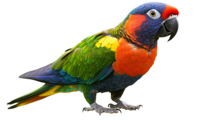 Fototapeta premium Colorful parrot standing on transparent background