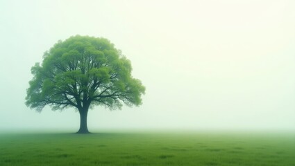 Solitary Tree in Mist