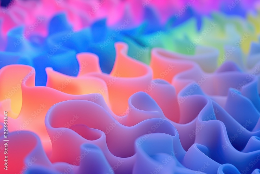 Poster colorful abstract wave pattern with soft glow and fluid movement