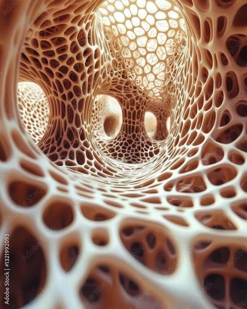 Poster abstract background of intricate cellular structure in soft tones