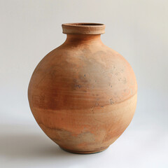 clay jug on a white background