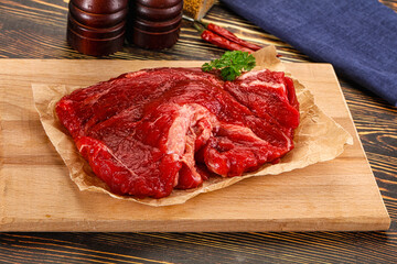 Raw beef meat piece for cooking