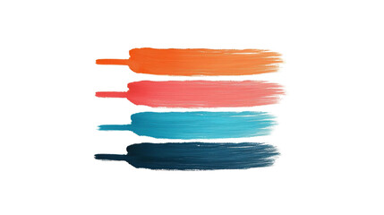 Colorful paint strokes in vibrant shades of orange, pink, blue, and dark blue create visually appealing abstract design. This artwork evokes creativity and artistic expression