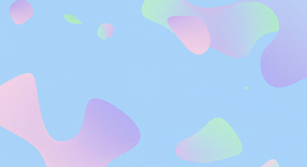 Abstract pastel blue background with scattered geometric shapes. Geometric shape element with liquid abstract pastel colors background