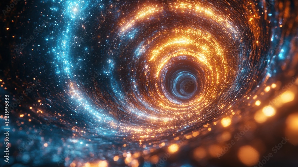 Leinwandbilder Journey through a luminous tunnel of vibrant colors and dynamic light patterns illuminating every corner of this mesmerizing abstract space