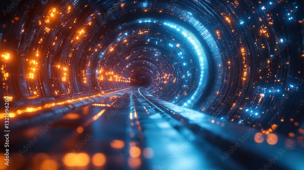 Aufkleber enigmatic tunnel filled with radiant lights offering an immersive journey through an abstract dimens