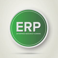 ERP - Enterprise Resource Planning vector structure module  concept infographics in circle green gradient