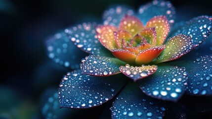 Dew-Kissed Succulent: A Symphony of Colors and Textures