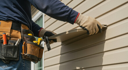 Siding Installation: Craftsman Fitting Vinyl Siding Panels | Home Improvement, Repair, and Renovation