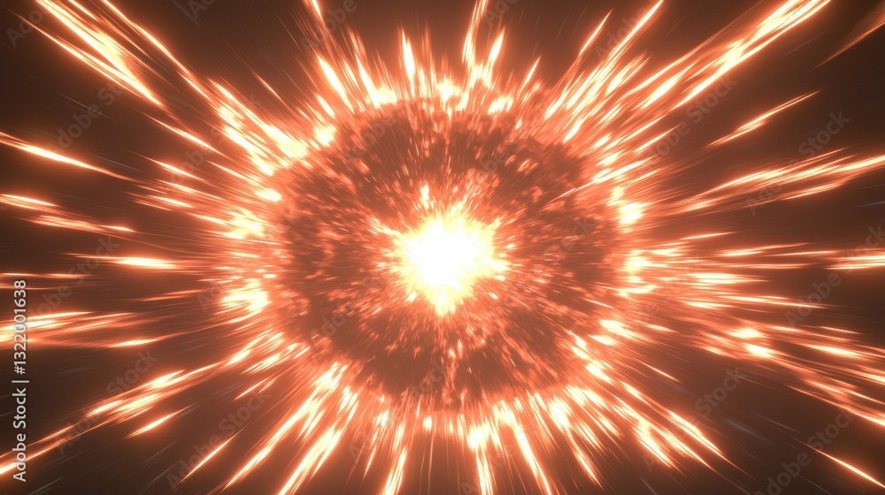 Aufkleber dynamic energy explosion radiates outward like a supernova, illuminating the chaos with vibrant spar
