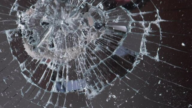 Man Punching a Mirror Closeup and Shattering it