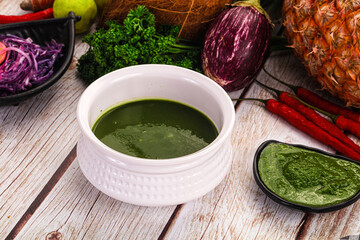 Vegan green cream spinach soup