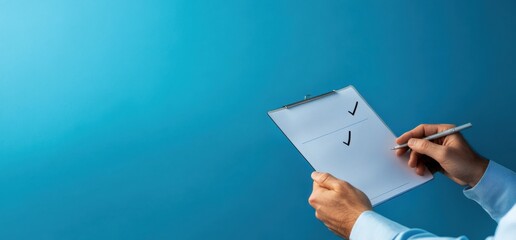 Businessman's hand using a tablet and checking a mark icon with a document file