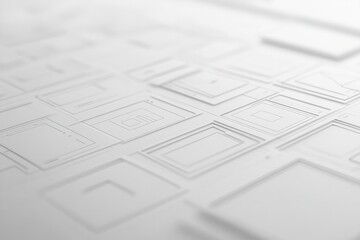 Sleek uiux wireframe design with transparent elements and grid lines for digital branding