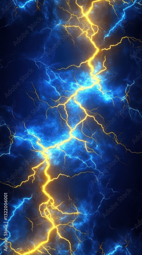 Fototapete dynamic interplay of bright blue and yellow hues creates a striking abstract design with vivid light
