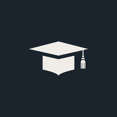 Minimalist Graduation Cap Icon for Education, Learning, and Academic Success – Modern Design for School Logos, Graduation Events, and E-Learning Platforms