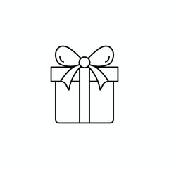 Charming Minimalist Outline of a Gift Box with Ribbon Perfect for Celebrations, Events, and Presentations