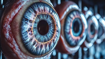 Cybernetic Eyes: A Glimmering Array of Bio-Mechanical Visions