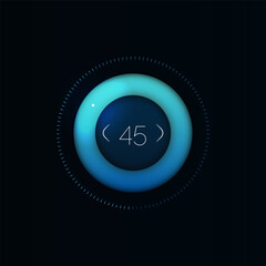 Round adjustment dial on white background realistic set of analogue knobs for level control isolated vector illustration
