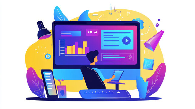 Online assistant. Virtual technical support service, personal assist and hotline operator communication. Network it client helping customer or technical consult. Isolated vector illustration icons set