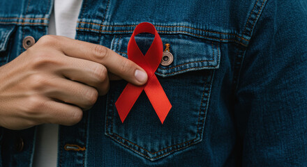 World AIDS Day: Show Your Support with the Red Ribbon! Awareness, Prevention, and Solidarity. Wear the Ribbon, Make a Difference.