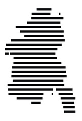 Symbol Map of the City Dessau-Rosslau (Germany) showing the city with just a few black horizontal lines