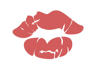 Abstract lips print illustration. Vector illustration