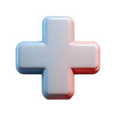 Obraz premium 3D Medical Cross Symbol on white background.