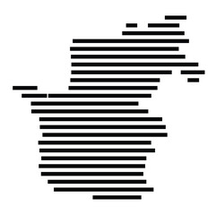 Symbol Map of the City Weissenfels (Germany) showing the city with just a few black horizontal lines