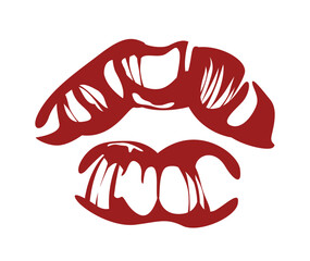 Abstract lips illustration. Vector illustration
