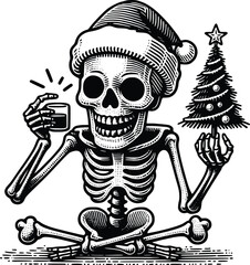 Funny Skeleton Christmas SVG – Spooky & Festive Holiday Design