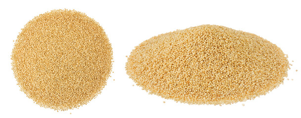Amaranth grain seeds isolated on white background. Top view. Flat lay