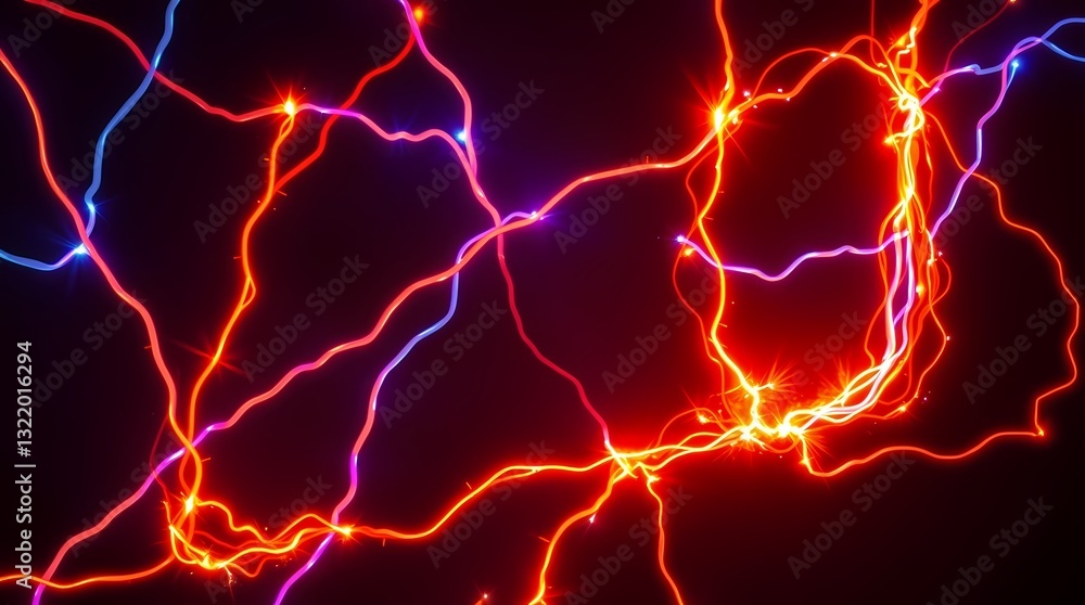 Poster electrical energy: dynamic and abstract, representing the power of energy with a vibrant display of 