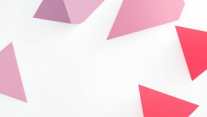 Abstract geometric shapes, pink tones, on white background