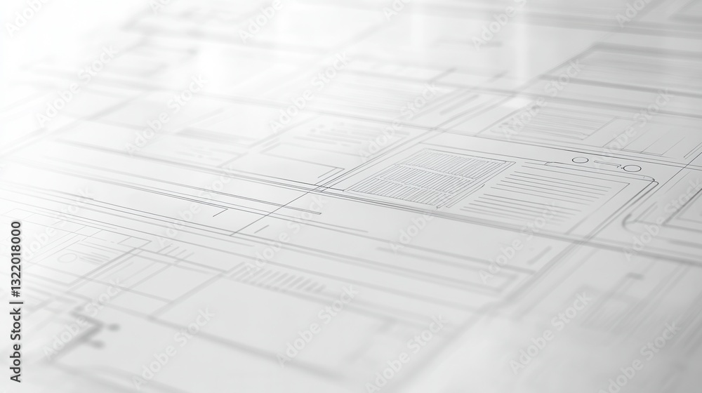 Aufkleber Sleek wireframe design showcasing digital mockups with transparent elements and soft grid lines for modern UIUX branding
