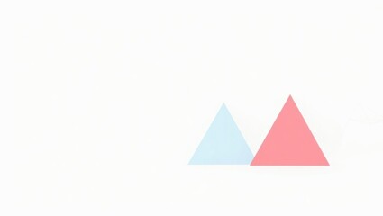 Two pastel triangles on white background