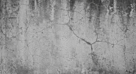 Fototapeta premium Cracked Concrete Wall: Grunge Texture, Aged Surface, Urban Decay - High-Resolution Background Image