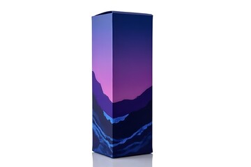 Purple and Blue Mountain-Themed Product Packaging Design