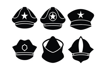 police hat icon set 