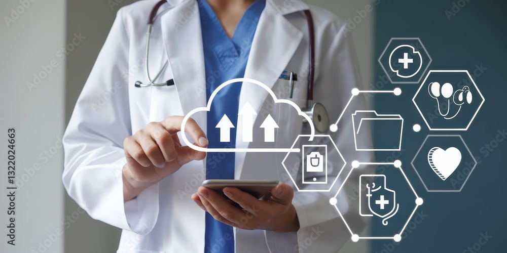 Poster doctor using cloud computing for secure medical data storage and management