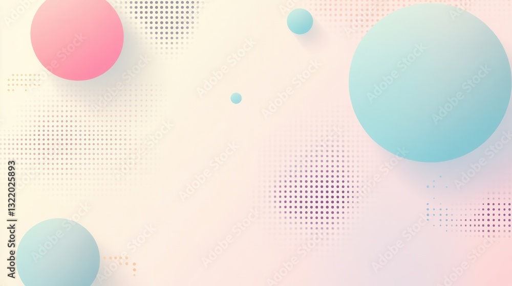 Poster Modern minimalist background featuring soft geometric shapes in light pastel tones with smooth gradients and subtle shadows
