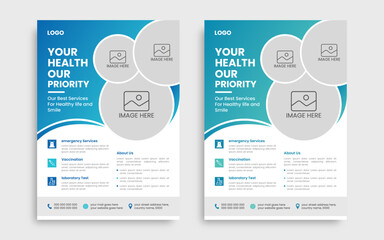 Modern medical corporate healthcare Flyer Template.