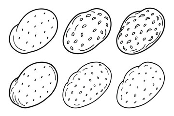 Potato sets icon vector on White Background ,Vector Art Illustration on white background.