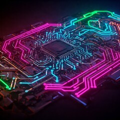 Digital Energy Flow: Abstract Tech Ecosystems & Technological Circuits for Next-Gen Visual Impact electronic circuits tech energy